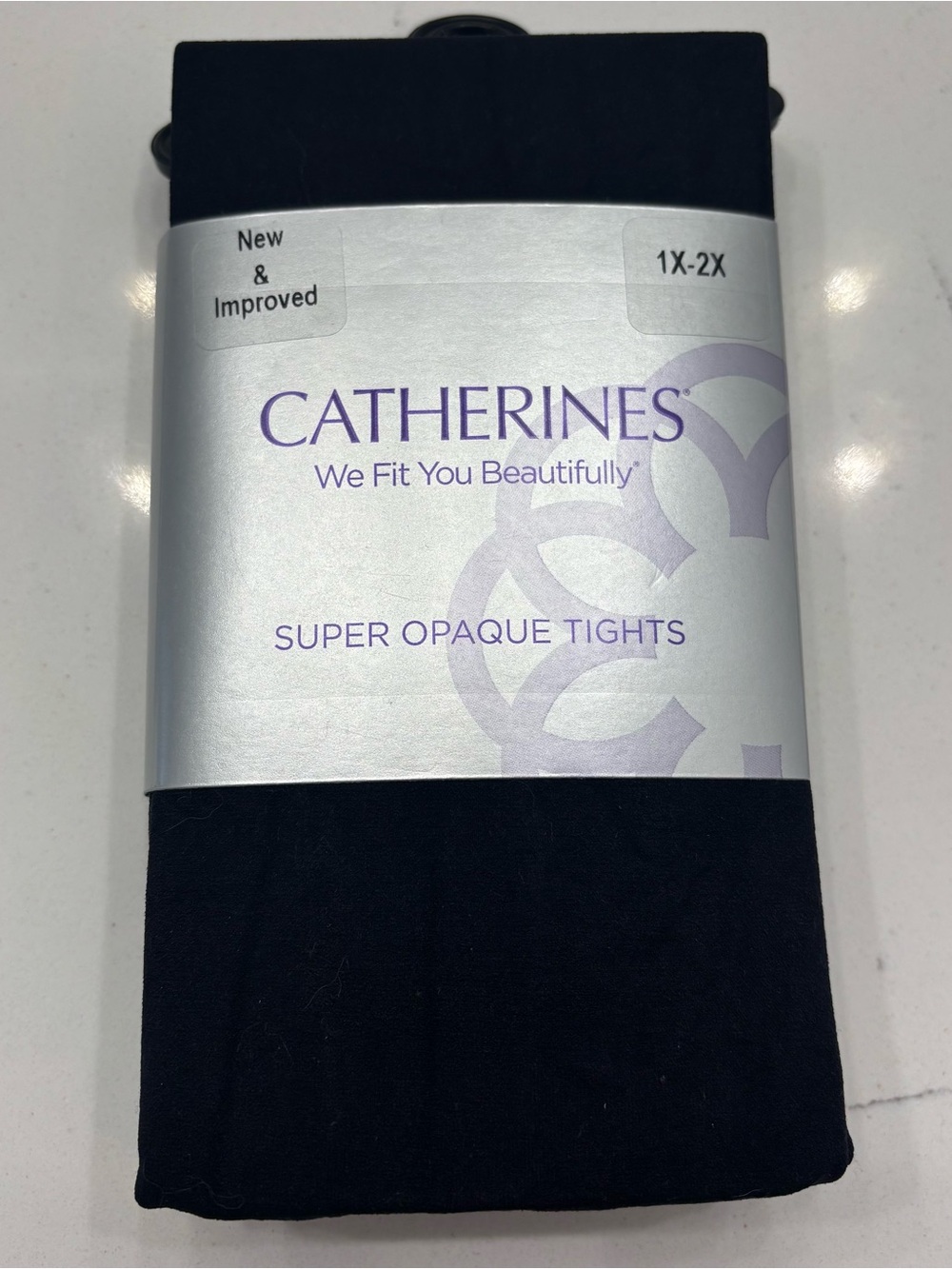 Catherines Black Super Opaque Tights NWT